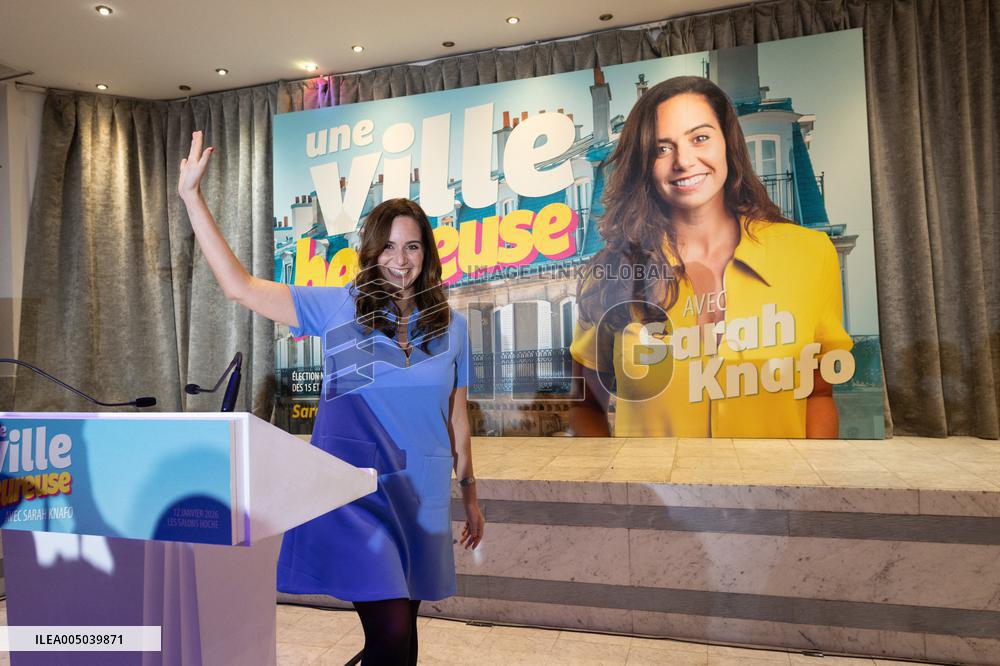 Campaign Launch of Far Right Candidate Sarah Knafo - Paris