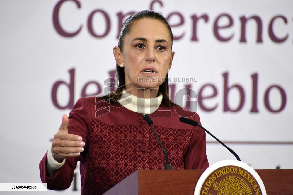 President Claudia Sheinbaum Holds Press Conference - Mexico City