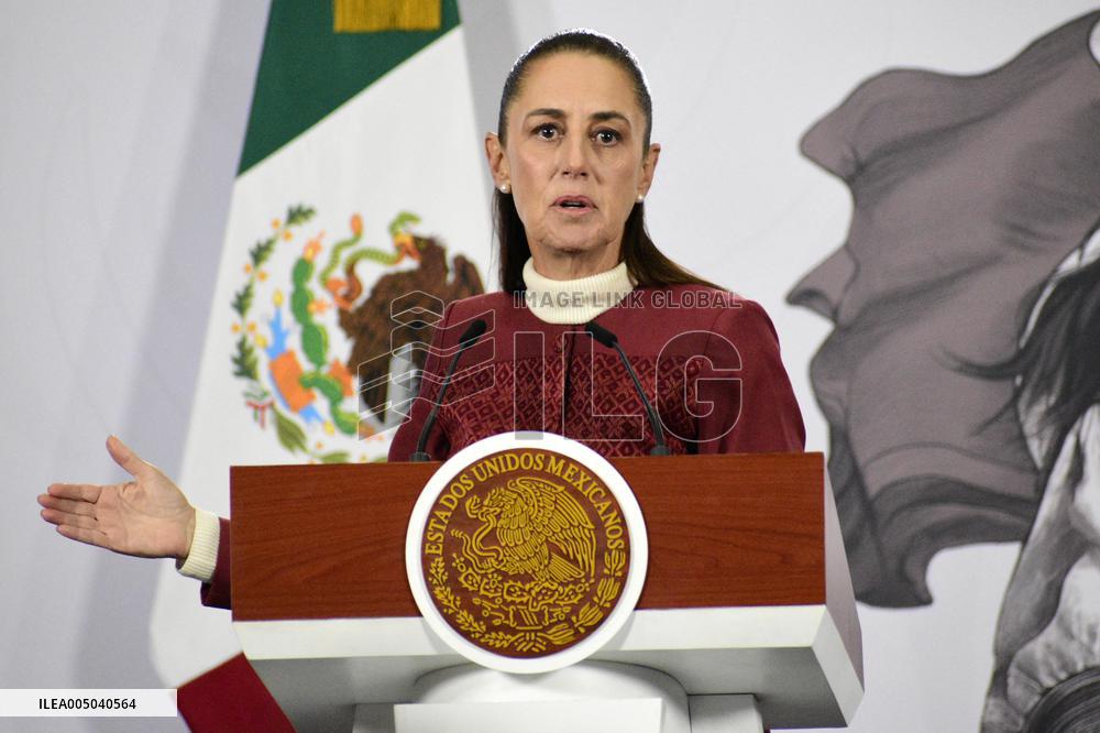 President Claudia Sheinbaum Holds Press Conference - Mexico City
