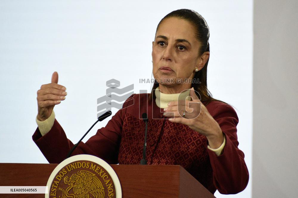 President Claudia Sheinbaum Holds Press Conference - Mexico City