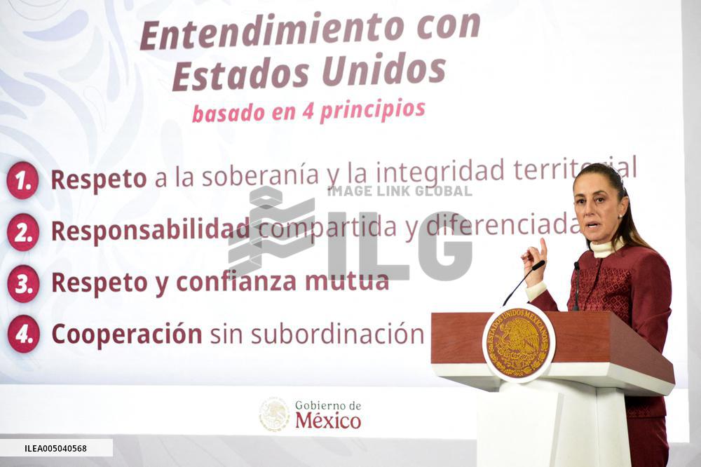 President Claudia Sheinbaum Holds Press Conference - Mexico City