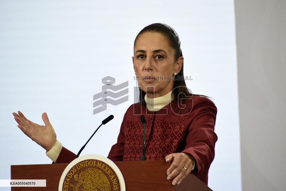 President Claudia Sheinbaum Holds Press Conference - Mexico City