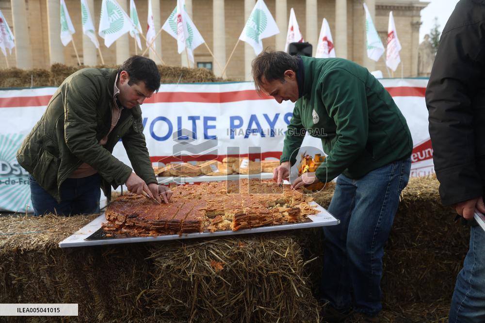 Farmers Protest with Tractors in Front Of The National Assembly - Paris
