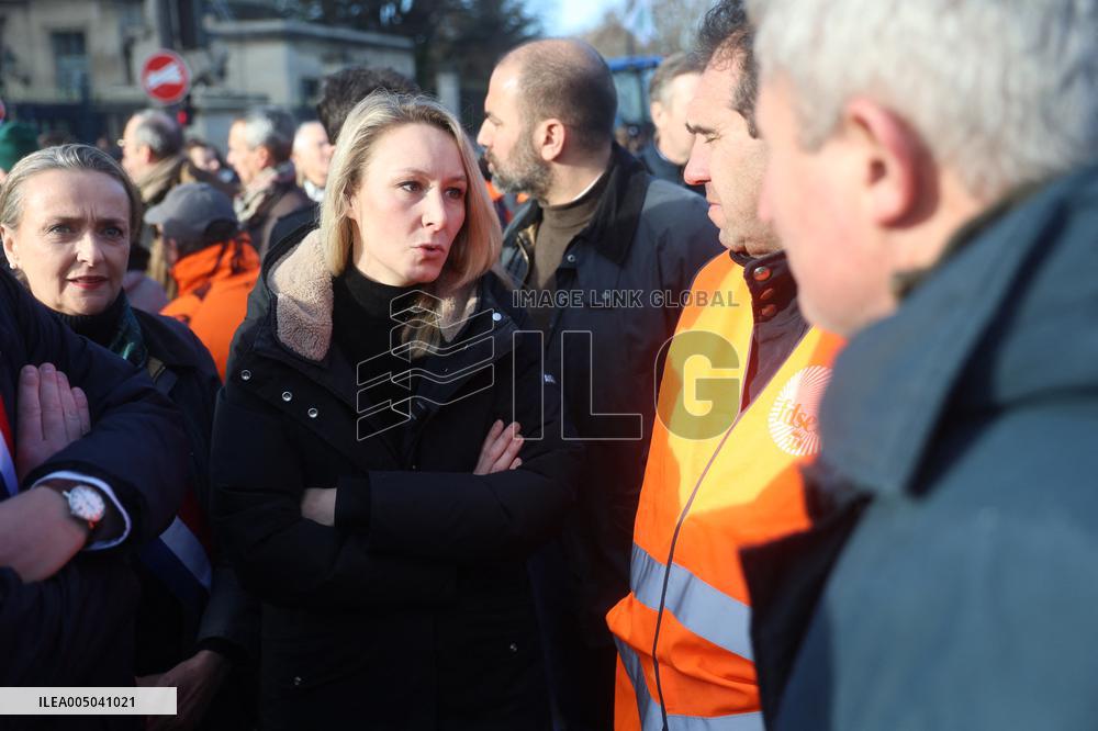 Farmers Protest with Tractors in Front Of The National Assembly - Paris