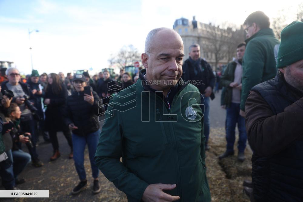 Farmers Protest with Tractors in Front Of The National Assembly - Paris