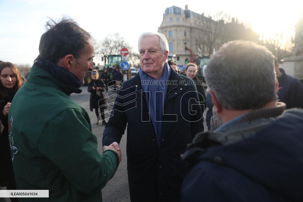 Farmers Protest with Tractors in Front Of The National Assembly - Paris