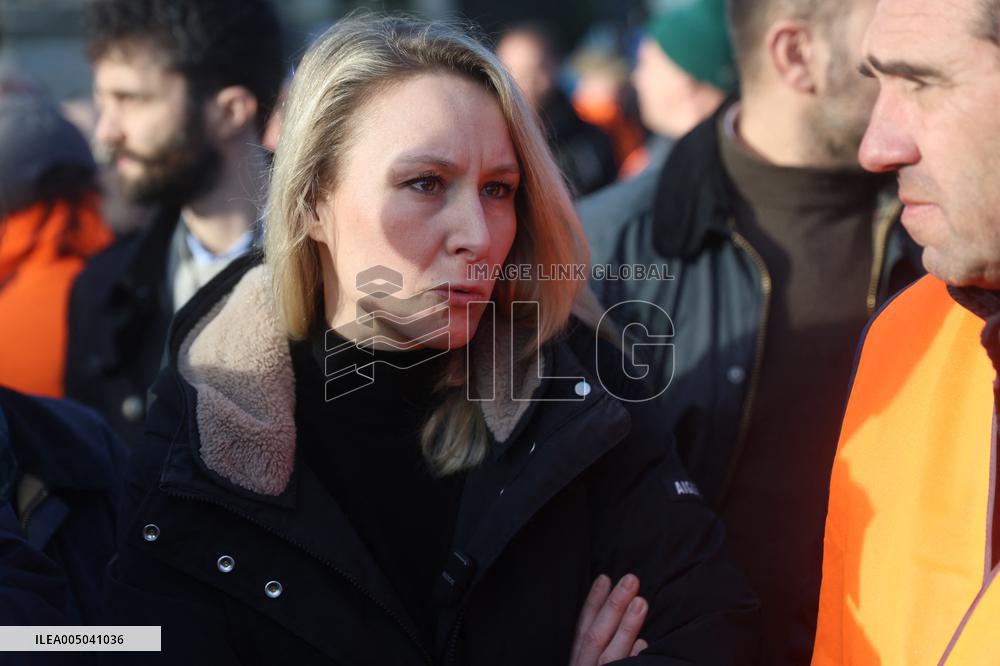 Farmers Protest with Tractors in Front Of The National Assembly - Paris