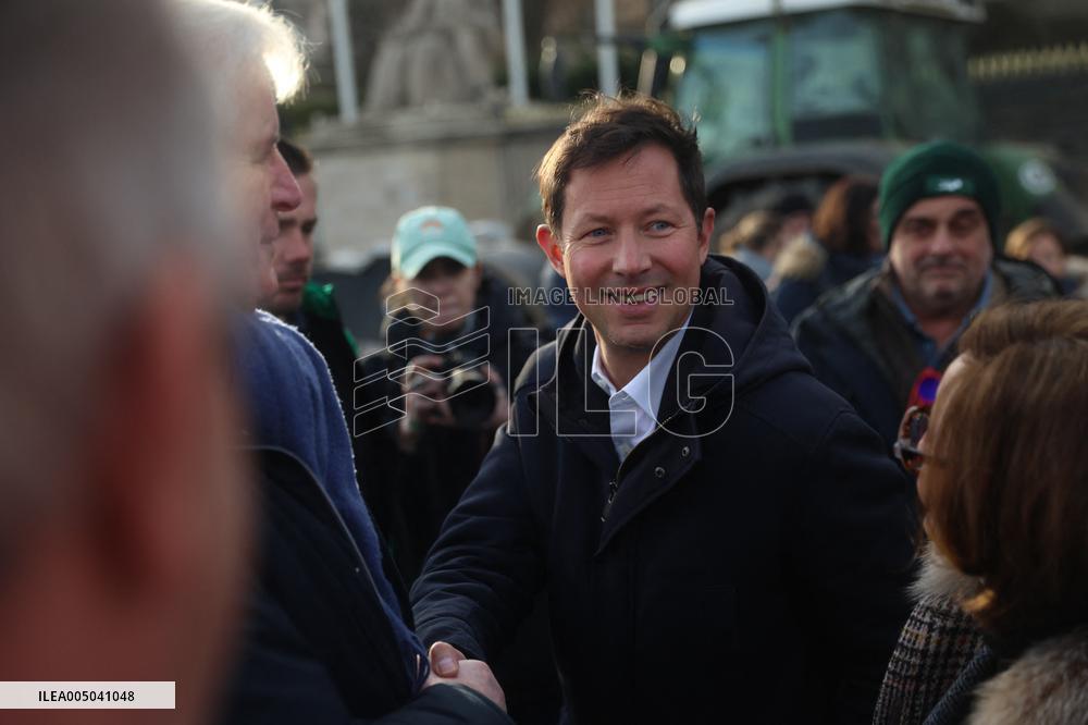 Farmers Protest with Tractors in Front Of The National Assembly - Paris