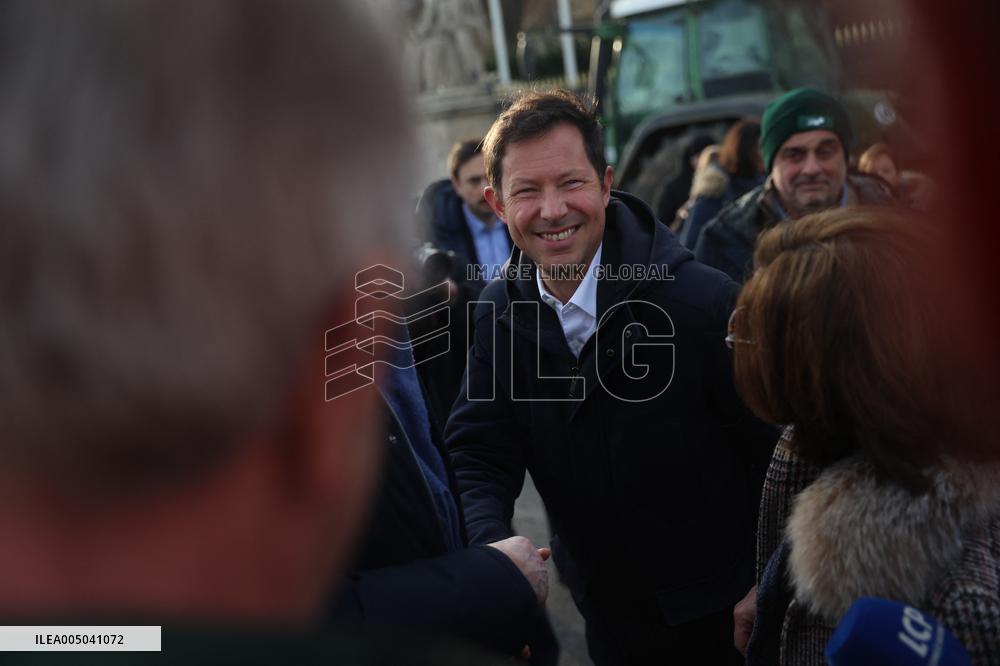 Farmers Protest with Tractors in Front Of The National Assembly - Paris