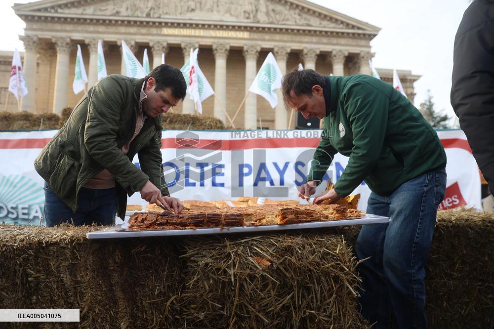 Farmers Protest with Tractors in Front Of The National Assembly - Paris
