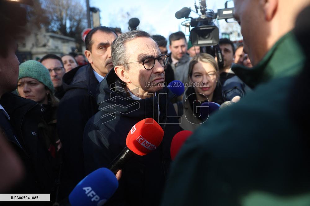 Farmers Protest with Tractors in Front Of The National Assembly - Paris
