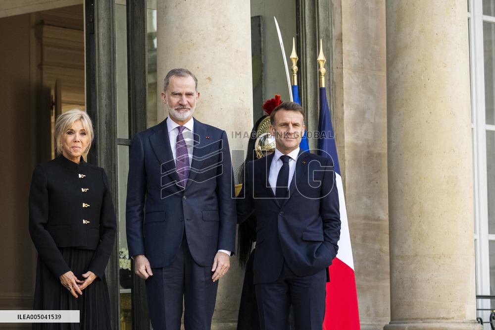 President Macron Welcomes King Felipe - Paris