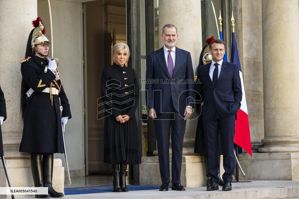 President Macron Welcomes King Felipe - Paris