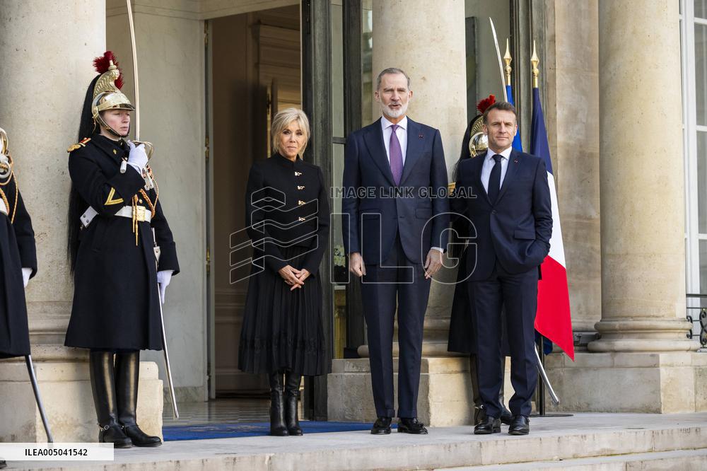 President Macron Welcomes King Felipe - Paris
