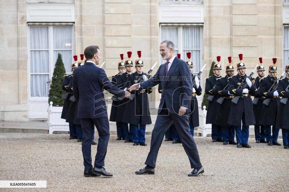 President Macron Welcomes King Felipe - Paris