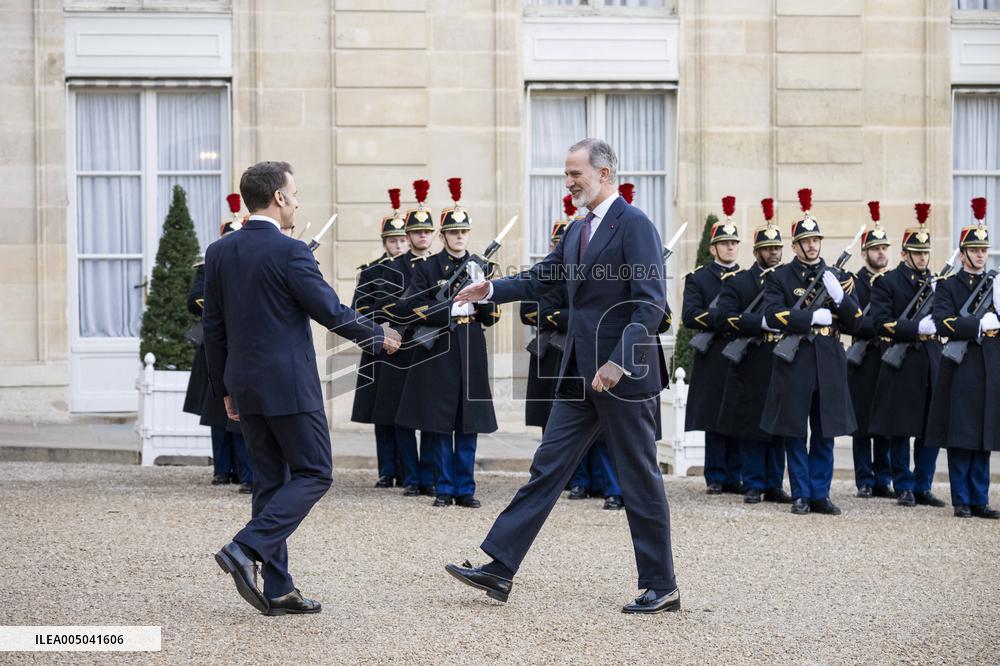 President Macron Welcomes King Felipe - Paris