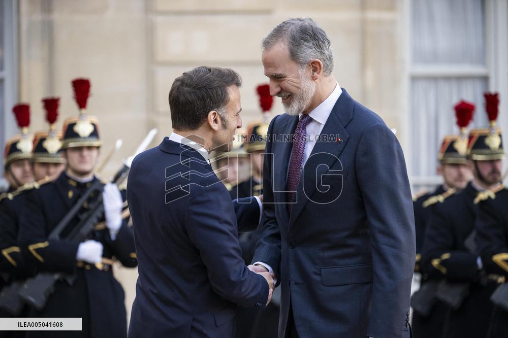 President Macron Welcomes King Felipe - Paris