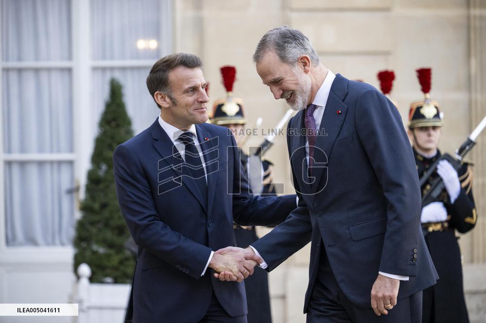 President Macron Welcomes King Felipe - Paris
