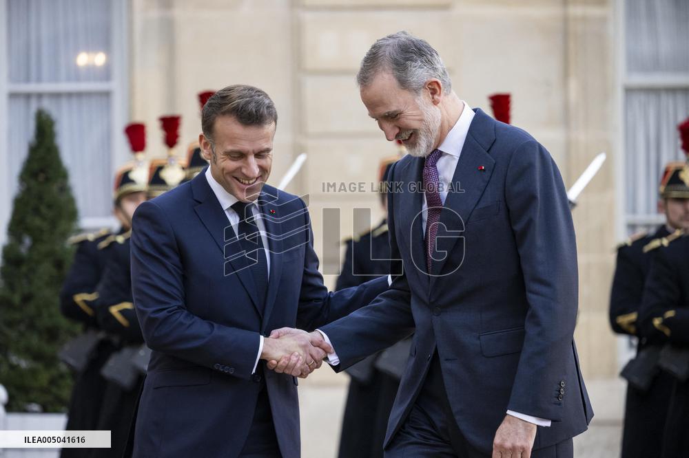 President Macron Welcomes King Felipe - Paris