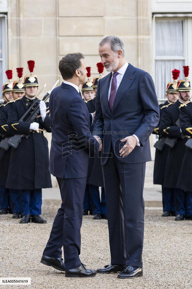 President Macron Welcomes King Felipe - Paris