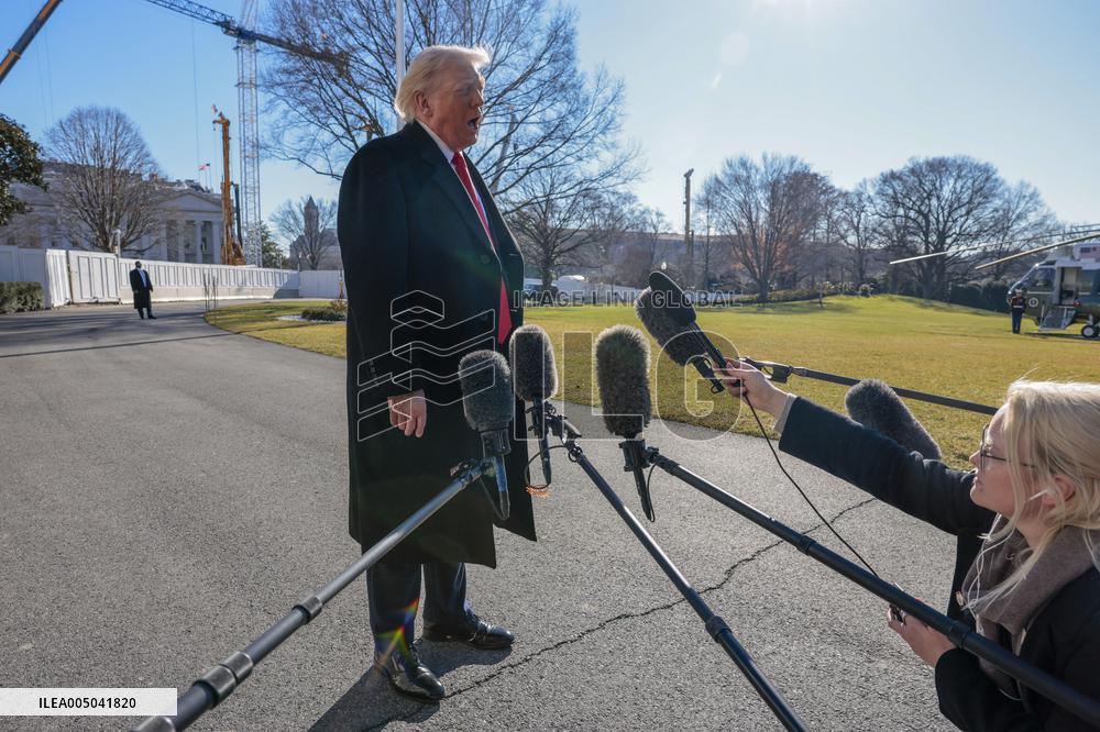 President Trump departs the White House for Detroit, Michgan
