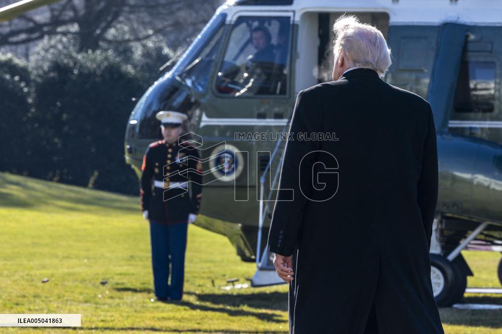 President Trump departs the White House for Detroit, Michgan