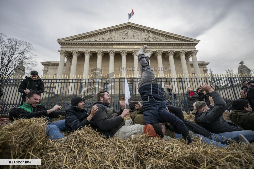 Farmers Protest in Front Of The National Assembly - Paris
