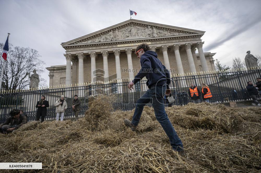 Farmers Protest in Front Of The National Assembly - Paris