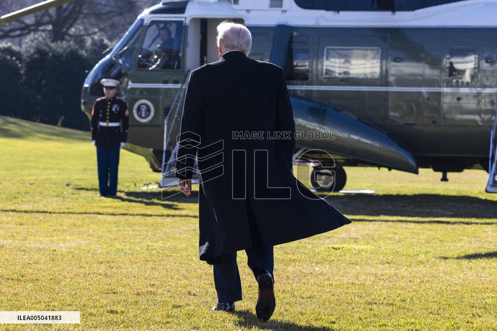 President Trump departs the White House for Detroit, Michgan