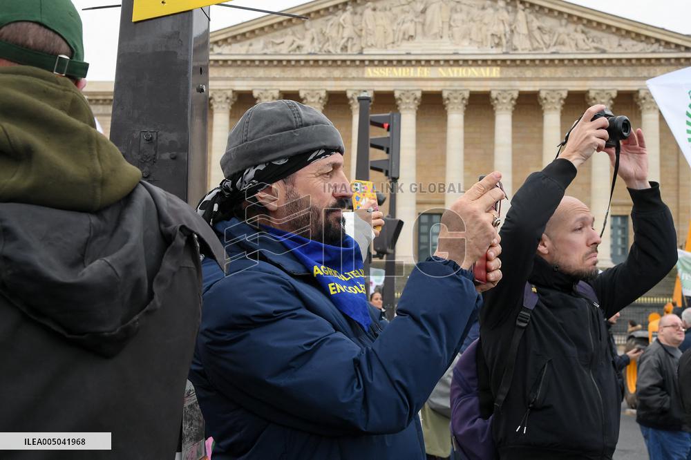 Farmers Protest in Front Of The National Assembly - Paris