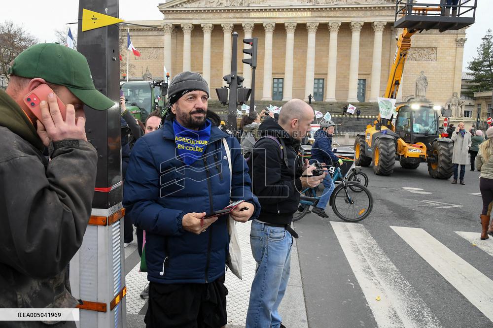 Farmers Protest in Front Of The National Assembly - Paris