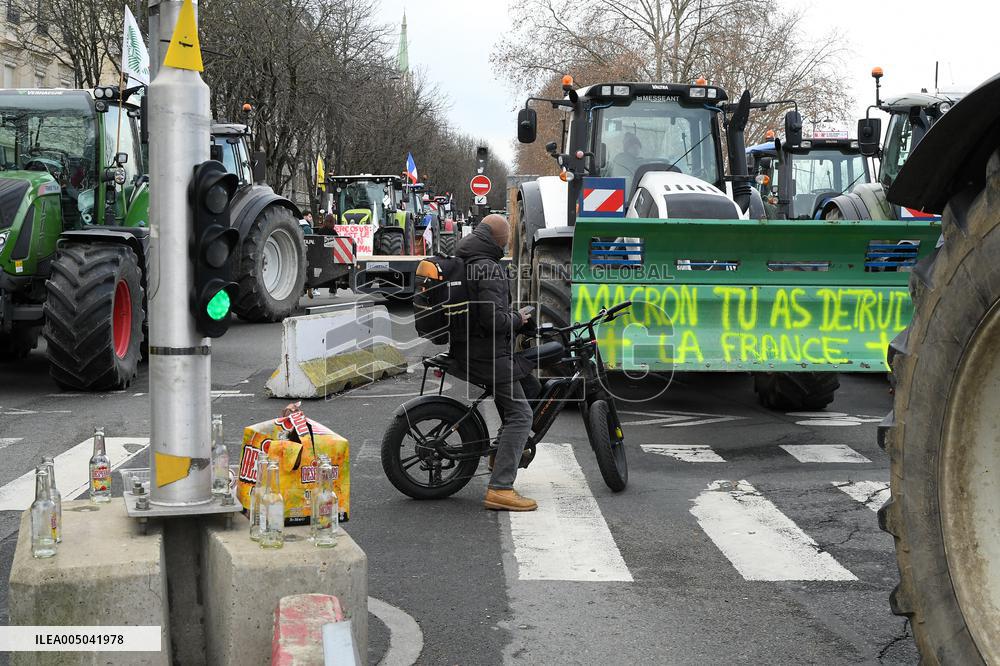 Farmers Protest in Front Of The National Assembly - Paris