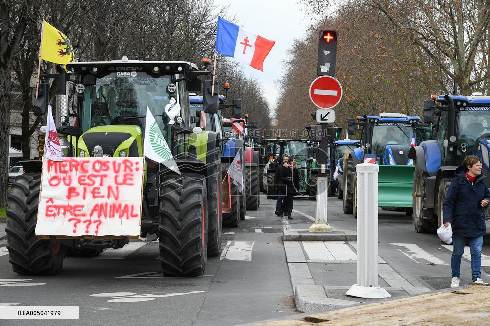 Farmers Protest in Front Of The National Assembly - Paris