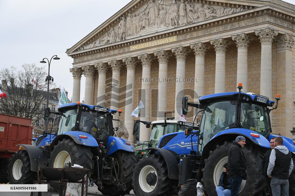 Farmers Protest in Front Of The National Assembly - Paris
