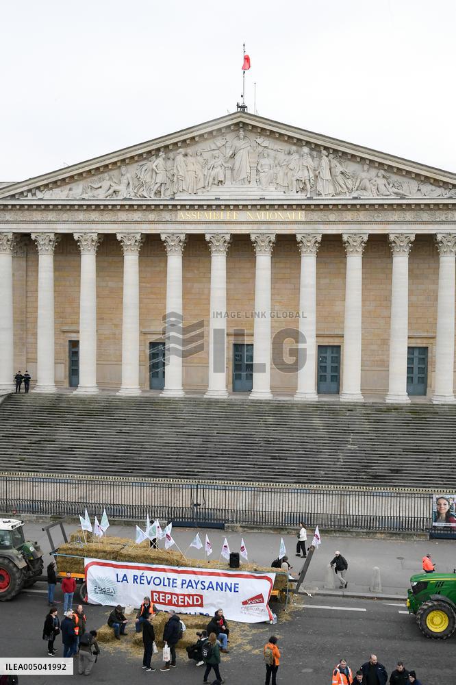 Farmers Protest in Front Of The National Assembly - Paris