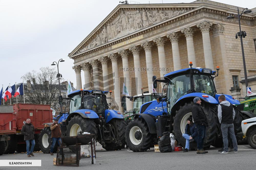 Farmers Protest in Front Of The National Assembly - Paris