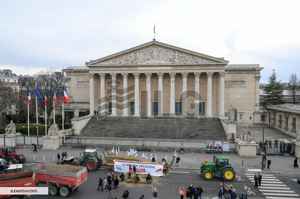 Farmers Protest in Front Of The National Assembly - Paris