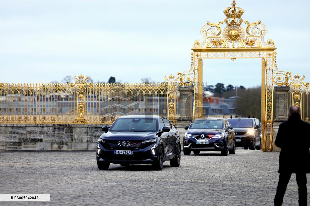 President Macron and King Felipe VI Visit an Exhibition at The Chateau de Versailles - Versailles