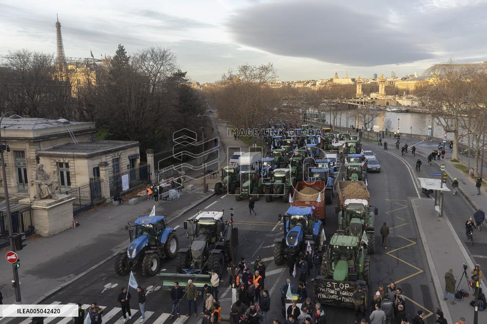 Farmers Protest in Front Of The National Assembly - Paris
