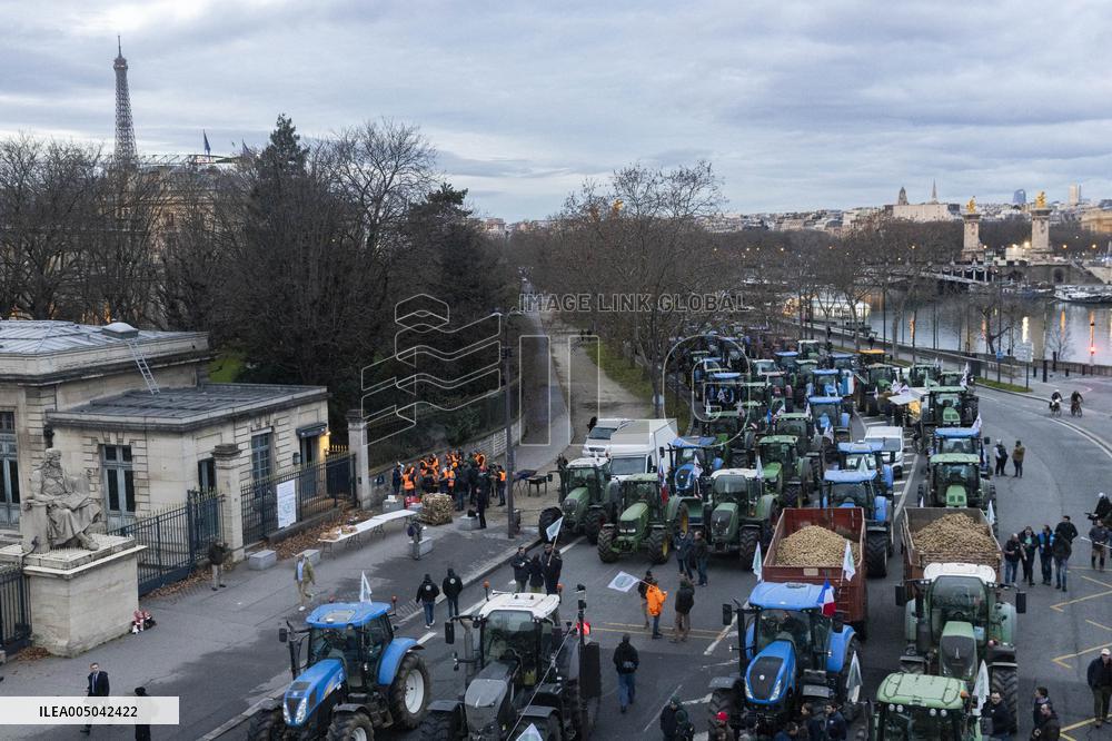 Farmers Protest in Front Of The National Assembly - Paris