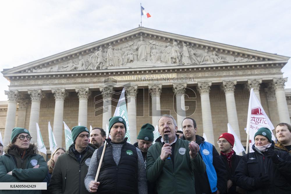 Farmers Protest in Front Of The National Assembly - Paris