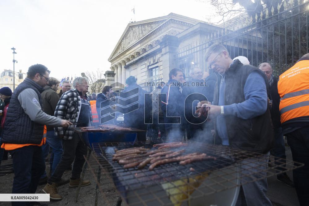 Farmers Protest in Front Of The National Assembly - Paris