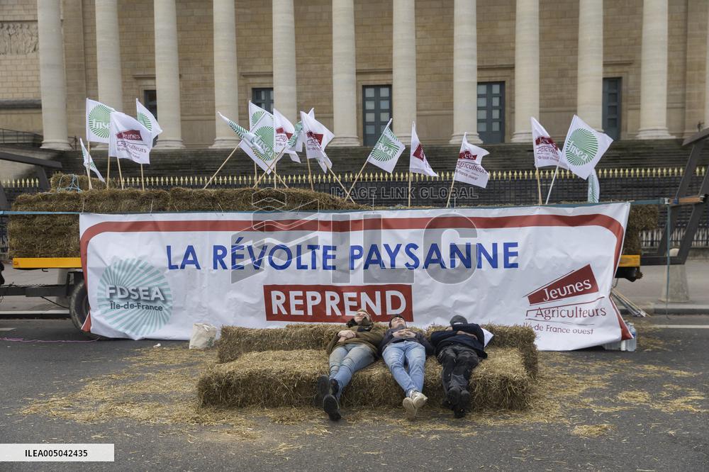 Farmers Protest in Front Of The National Assembly - Paris