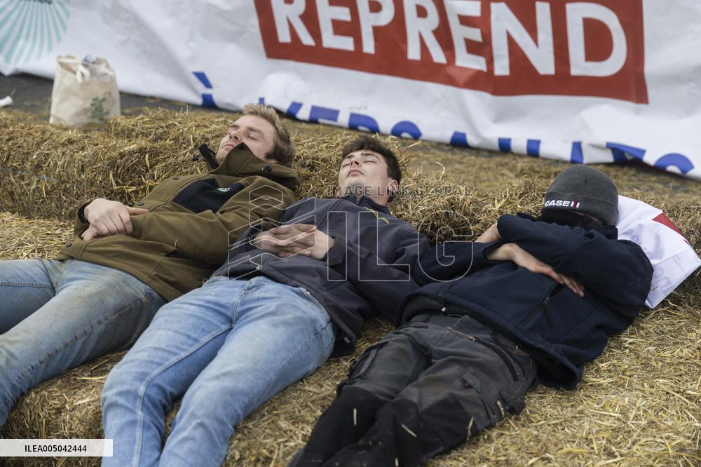 Farmers Protest in Front Of The National Assembly - Paris
