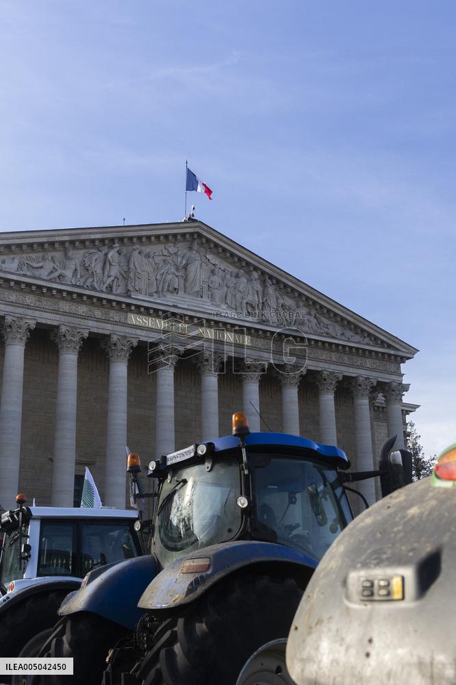 Farmers Protest in Front Of The National Assembly - Paris