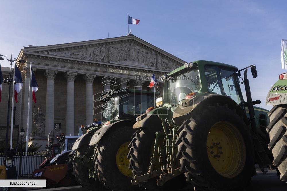 Farmers Protest in Front Of The National Assembly - Paris