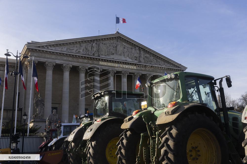 Farmers Protest in Front Of The National Assembly - Paris