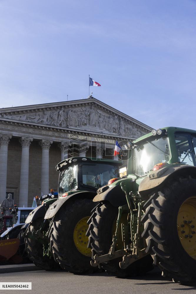 Farmers Protest in Front Of The National Assembly - Paris