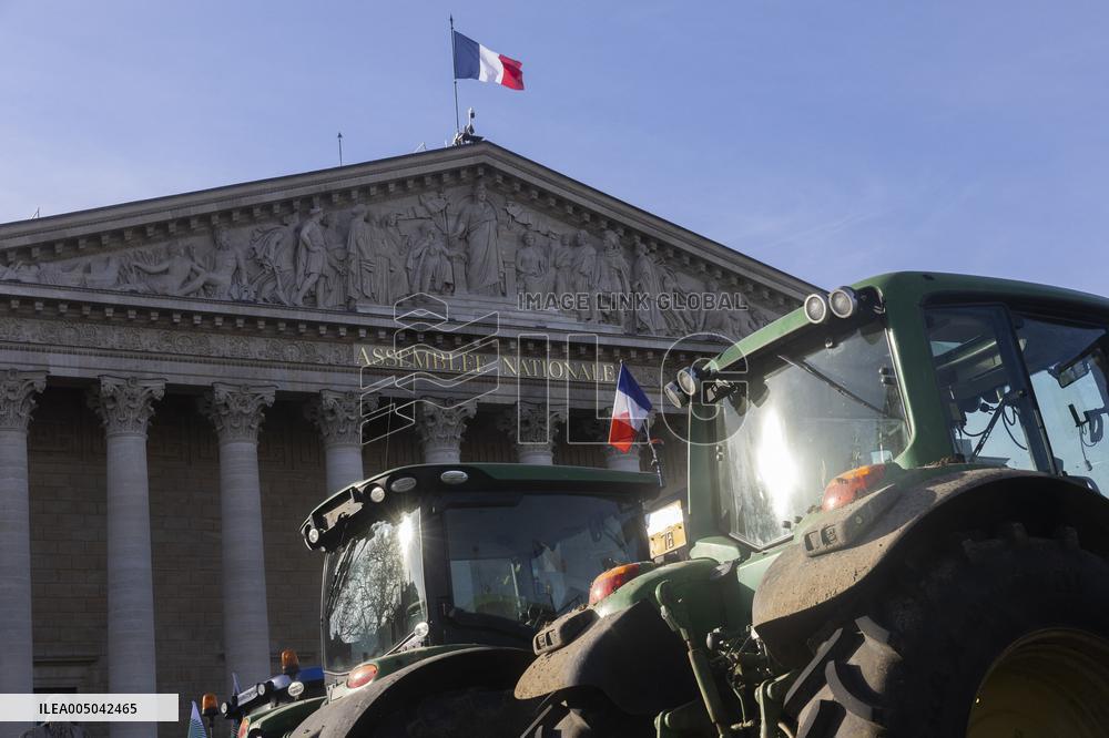 Farmers Protest in Front Of The National Assembly - Paris