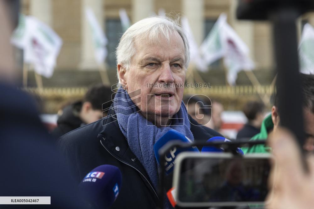 Farmers Protest in Front Of The National Assembly - Paris